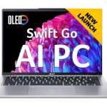 Acer Swift Go 14 OLED AI PC Intel Core Ultra 5 125H - (16 GB/512 GB SSD/Windows 11 Home) SFG14-73-53CL Thin and Light Laptop  (14 Inch, Pure Silver, 1.3 Kg, With MS Office)